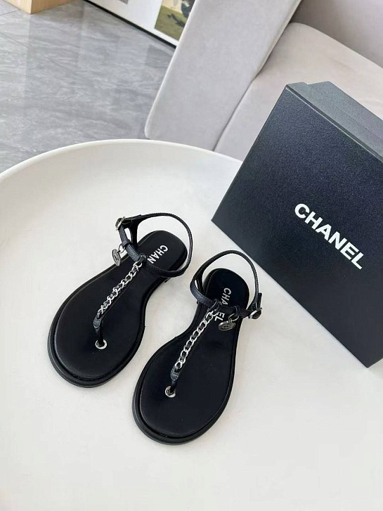 Женские кожаные сандалии Chanel Classic Flap Premium - Black