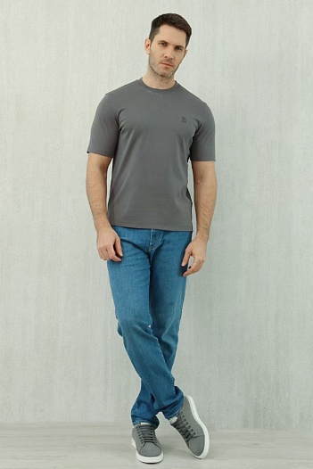 Мужская серая футболка Brunello Cucinelli premium   