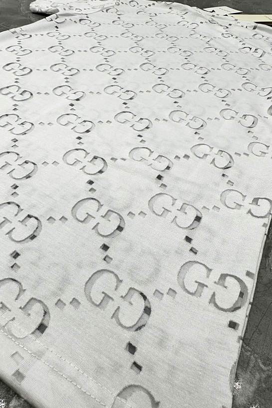 Мужская белая футболка Gucci GG Logo All-over