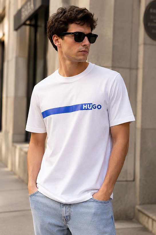 Футболка белого цвета Hugo Boss Dierro