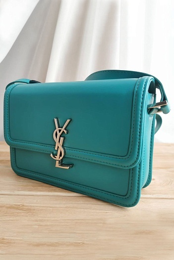 Кожаная сумка Yves Saint Laurent Solferino Lock 23x16 см - Blue   