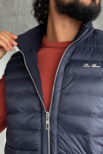 Тёмно-синий двусторонний жилет Loro Piana   