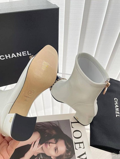 Женские кожаные сапоги Chanel premium   