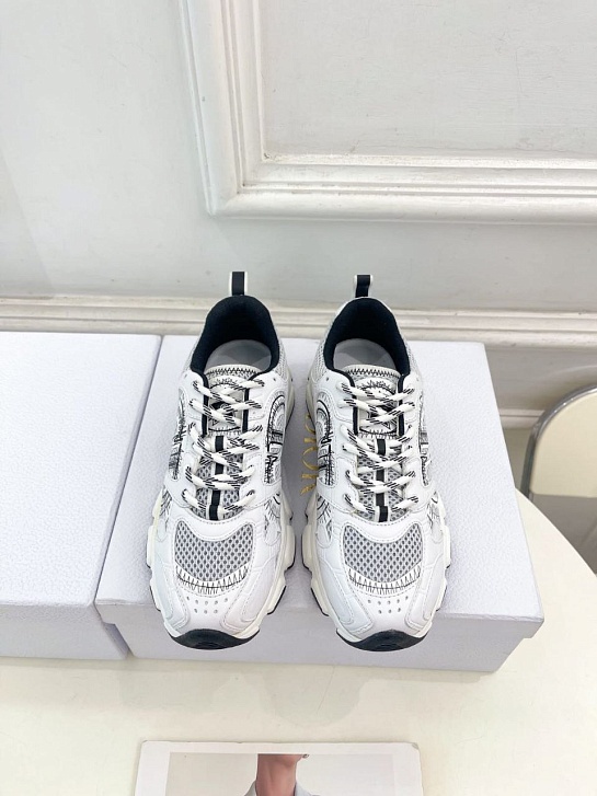 Женские кроссовки Dior Chrono Premium - White / Grey