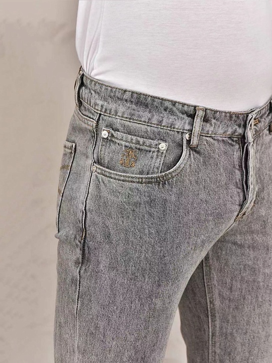 Мужские джинсы Brunello Cucinelli Premium Leisure Fit - Light Grey