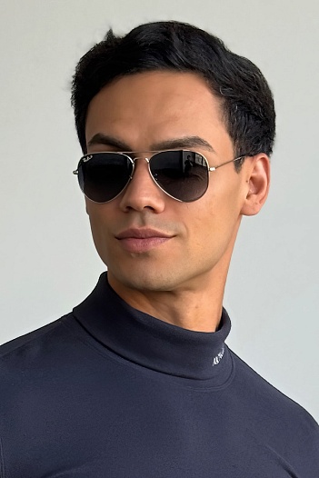 Солнцезащитные очки Ray-Ban Aviator Large Metal - Black / Silver   