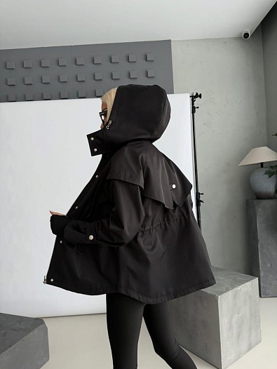 Женская нейлоновая ветровка Prada premium - Black   