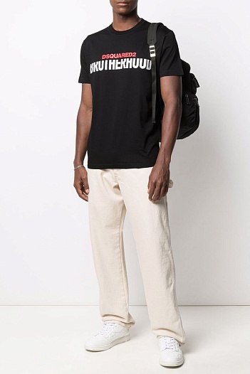 Мужская футболка Dsquared2 "Brotherhood" - Black   