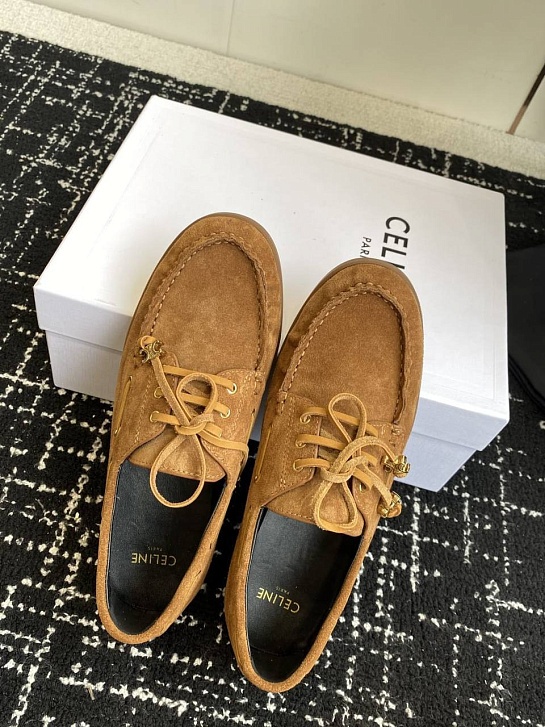 Женские замшевые лоферы Celine premium - Checknut