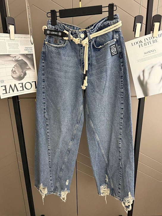Женские синие джинсы Loewe premium