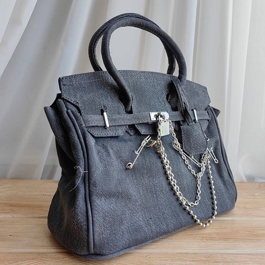 Женская джинсовая сумка Hermes Birkin 30 30x21 см (2 расцветки)   