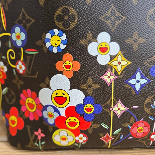 Кожаная сумка Louis Vuitton x Takashi Murakami Neverfull MM 33x29 см   