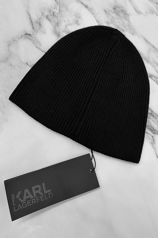 Мужская шапка чёрного цвета Karl Lagerfeld logo-patch