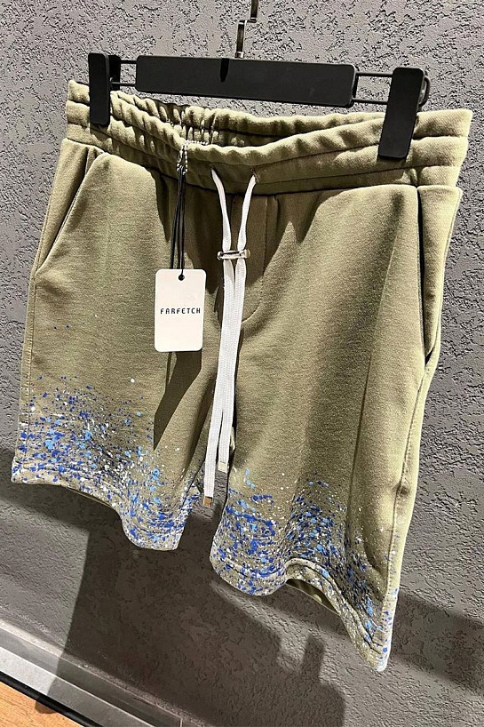 Мужские зелёные шорты Amiri paint splatter