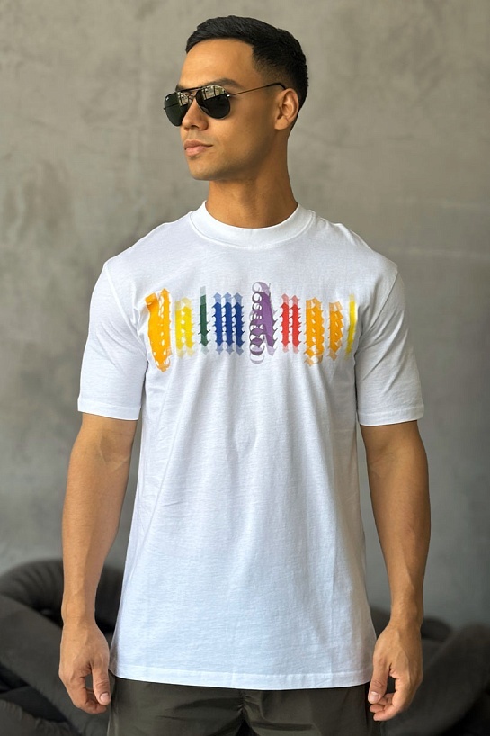 Мужская белая футболка Palm Angels