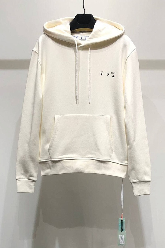 Утеплённое белое худи Off-White logo-print