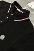 Мужское поло чёрного цвета Moncler logo-patch