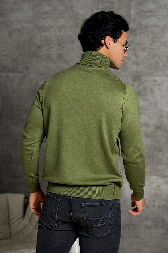 Водолазка зелёного цвета Stone Island compass-patch