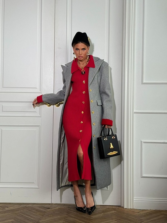 Женское трикотажное платье Schiaparelli красного цвета