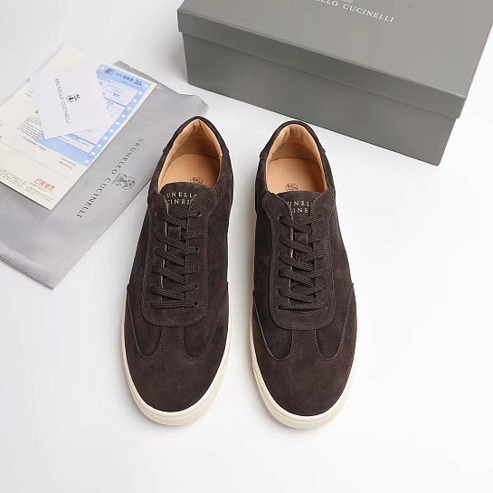 Замшевые кроссовки Brunello Cucinelli logo-print - Brown