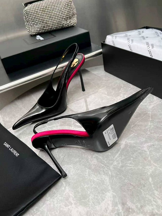 Женские кожаные туфли на каблуке Yves Saint Laurent premium