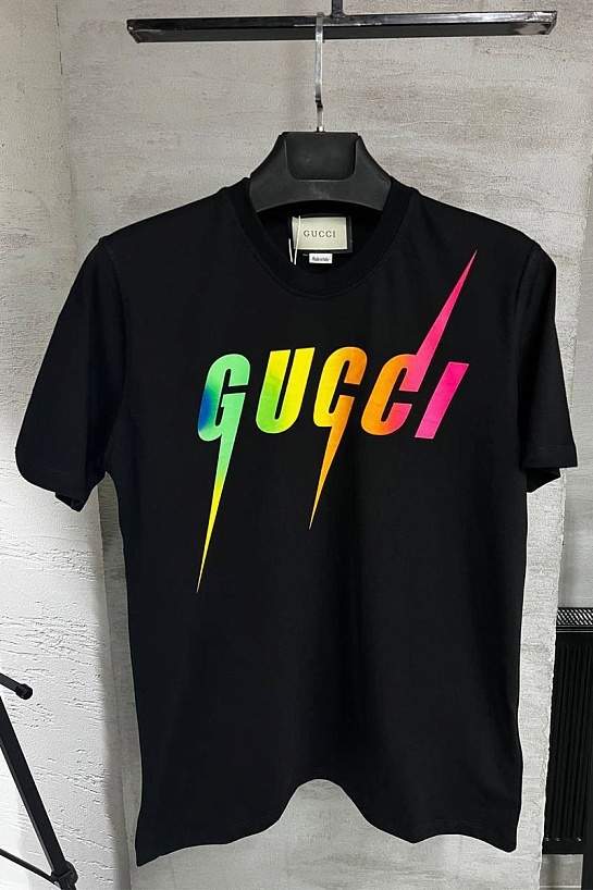 Мужская чёрная футболка Gucci Blade logo-print