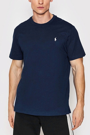Тёмно-синяя футболка Polo Ralph Lauren basic   