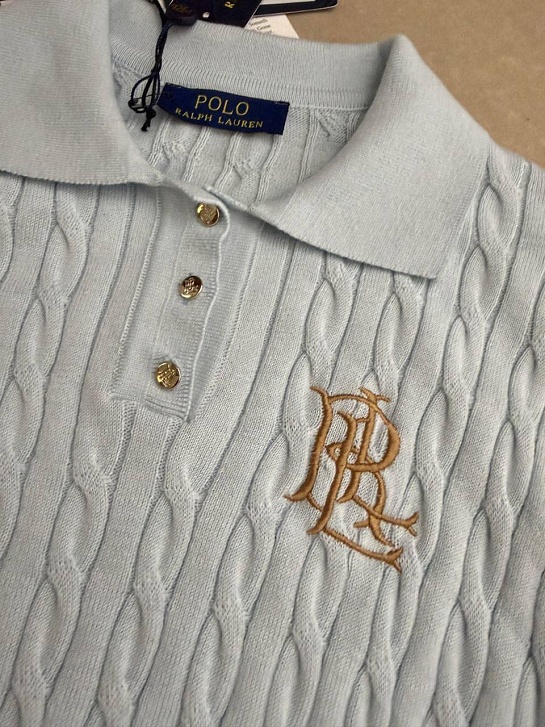 Женское поло Роlо Ralрh Lаurеn logo-embroidered premium - Blue