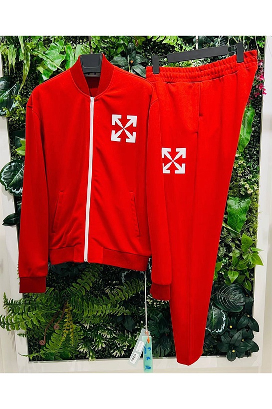 Мужские красные штаны Off-White Arrow logo-print