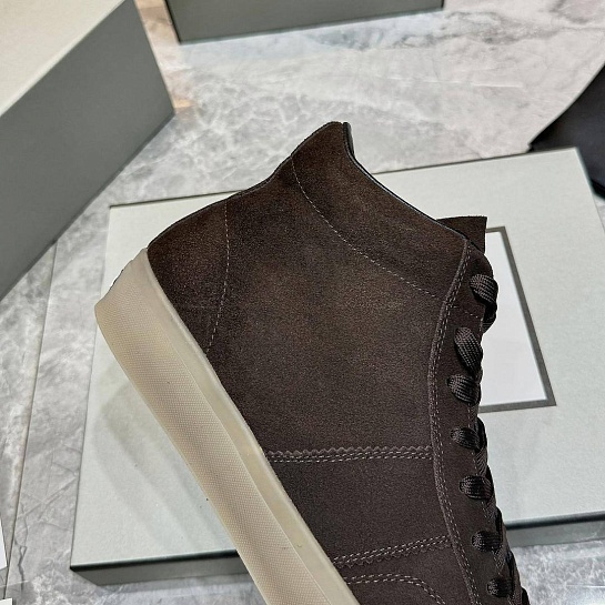Замшевые кроссовки с мехом Tom Ford high-top - Brown