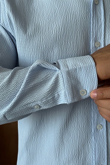 Мужская голубая рубашка Etro Pegasus logo   