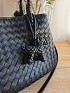 Кожаная сумка Bottega Veneta Basket 30x20 см - Black