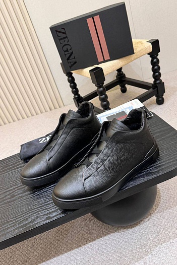 Кроссовки с мехом Ermenegildo Zegna Triple Stitch high-top   