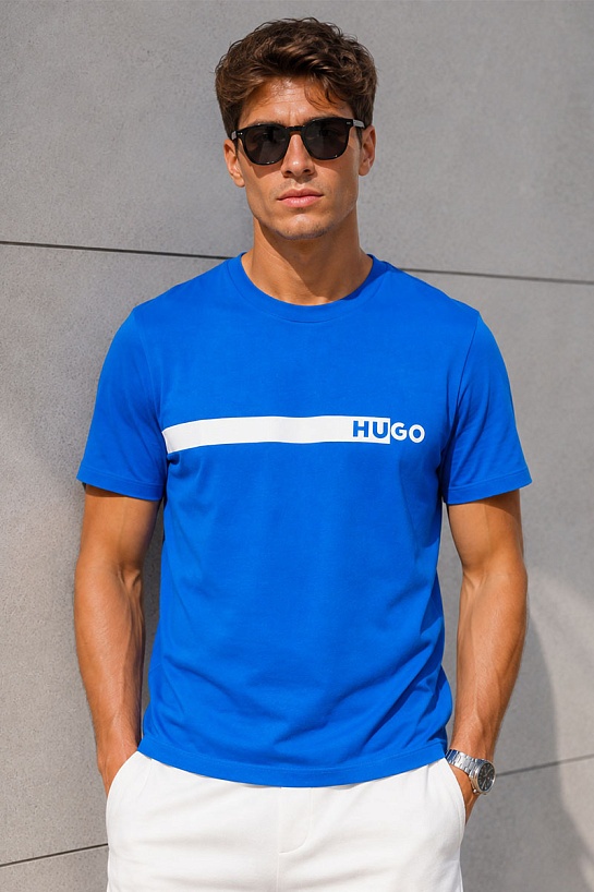 Футболка синего цвета Hugo Boss Dierro