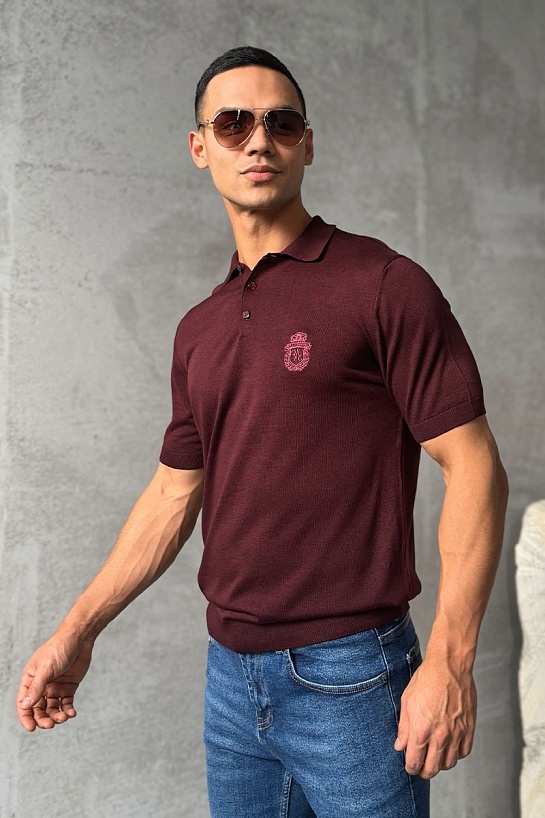 Классическое мужское поло Billionaire бордового цвета