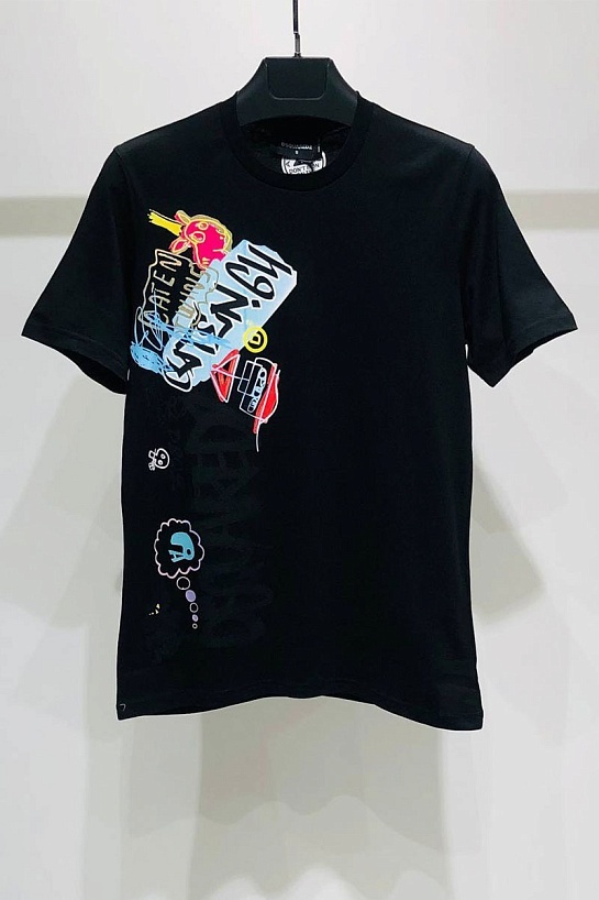 Мужская чёрная футболка Dsquared2