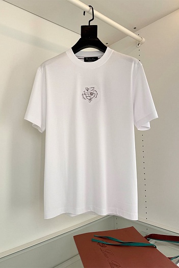 Мужская белая футболка Loro Piana premium   