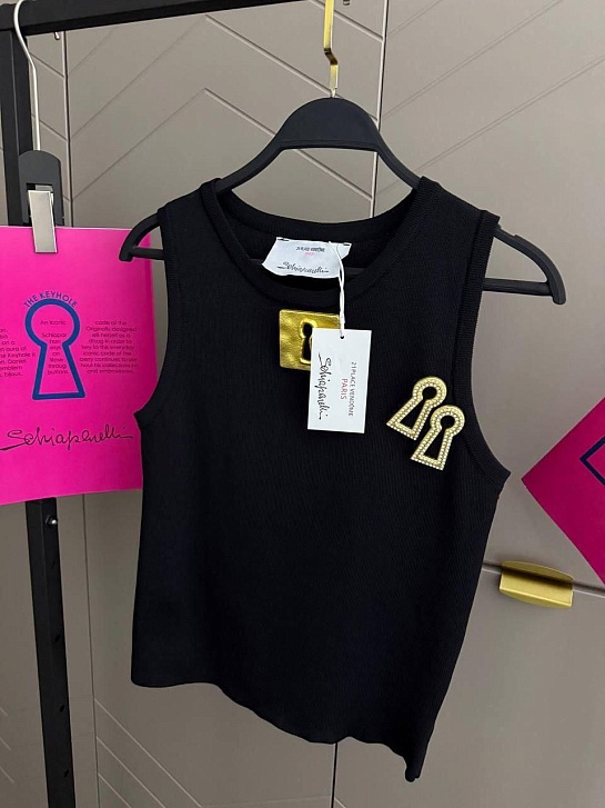 Женская чёрная майка Schiaparelli premium