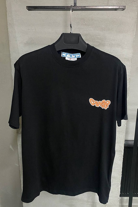 Чёрная оверсайз футболка Off-White logo-print