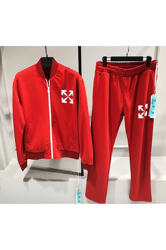 Мужские красные штаны Off-White Arrow logo-print