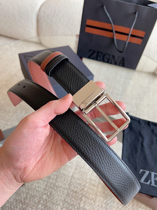 Двусторонний кожаный ремень Zegna premium