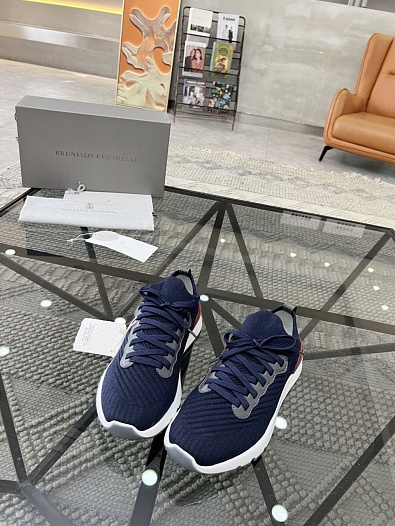 Мужские кроссовки Brunello Cucinelli knitted - Navy   