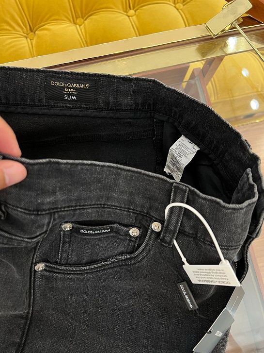 Мужские чёрные джинсы Dolce & Gabbana slim fit Premium