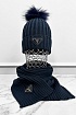Комплект из шапки и шарфа Prada тёмно-синего цвета