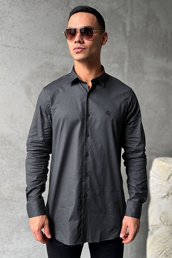 Мужская рубашка Burberry logo-embroidered - Grey   