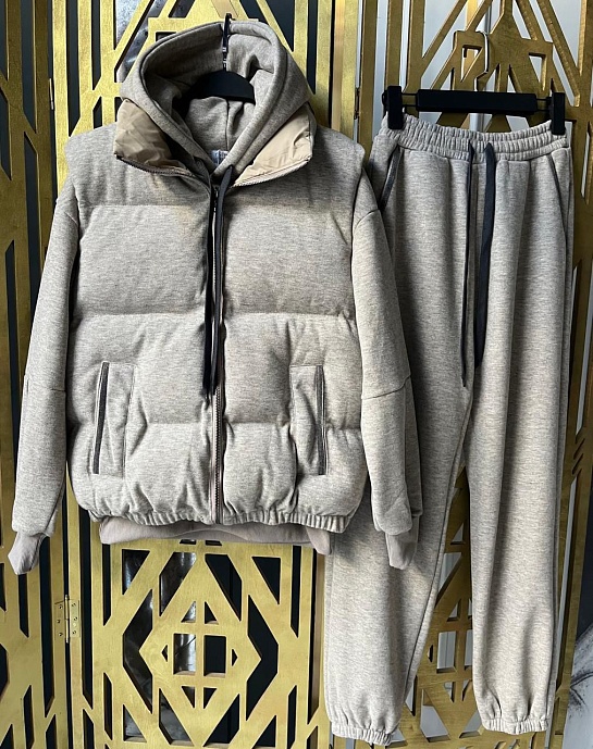 Женский серый костюм тройка Brunello Cucinelli