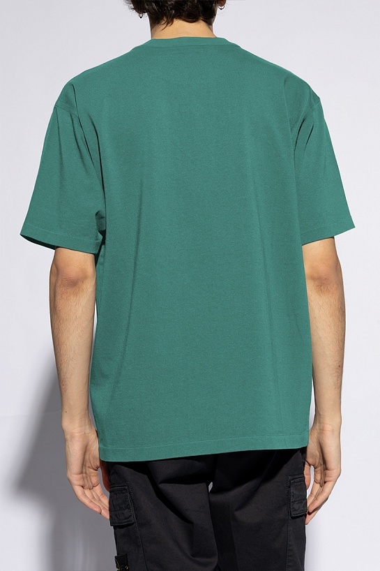 Мужская футболка Stone Island зелёного цвета