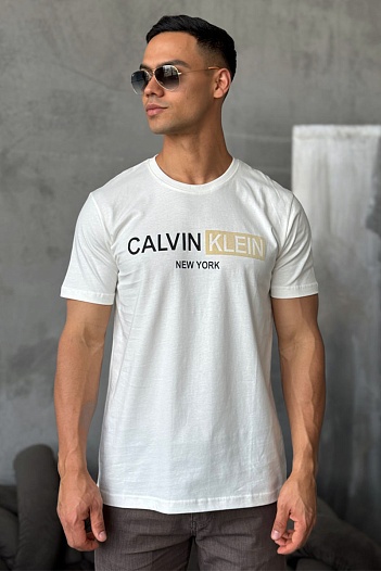 Мужская белая футболка Calvin Klein New York   