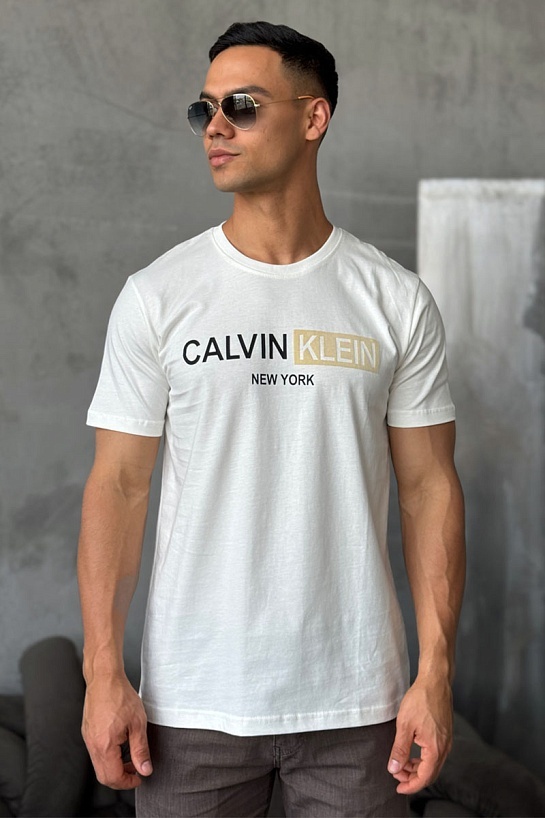 Мужская белая футболка Calvin Klein New York