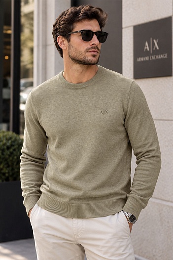 Мужская зелёная кофта Armani Exchange   